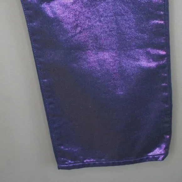 New Levi's Premium Candy Coated Ribcage Straight Ankle Jeans in Purple size 24